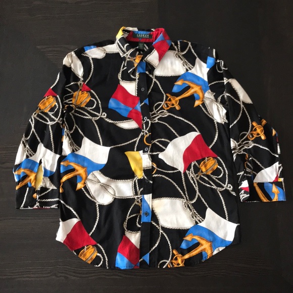 Ralph Lauren Tops - LAUREN RALPH LAUREN NAUTICAL BUTTON DOWN SHIRT